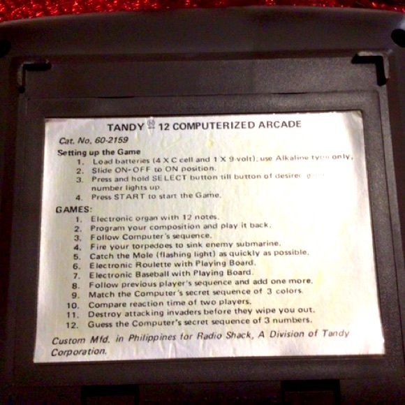 Vintage Tandy-12 Computerized Arcade Game - Picture 4 of 4